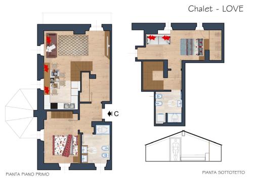Půdorys ubytování Chalet Le Grazie