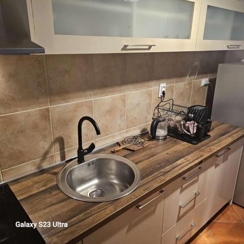 un lavandino con rubinetto su un bancone di Studio Ines a Kotor (Cattaro)