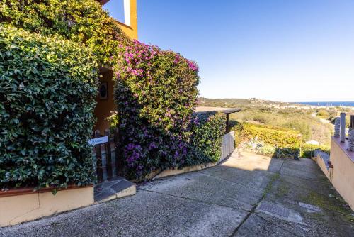 a house with flowers on the side of it at Lulamax Sardegna in Budoni
