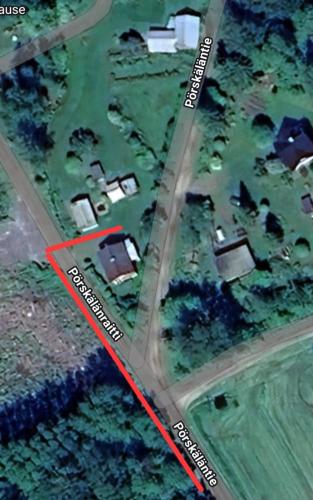 an aerial view of the approximate site of a house at Mökki in Kalkkinen in Lahti