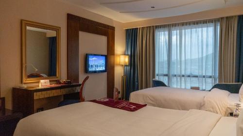 Katil atau katil-katil dalam bilik di فندق الصفوة البرج الأول Al Safwah Hotel First Tower 1