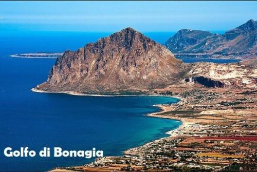an aerial view of a mountain near the ocean at Casa Hibiscus - Fronte Mare in Paparella