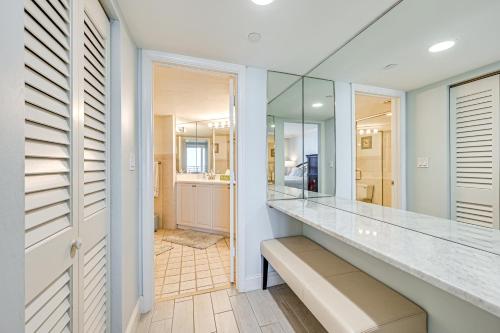 a large bathroom with a counter and a sink at Oceanfront Marco Island Escape with Beach Access! in Marco Island