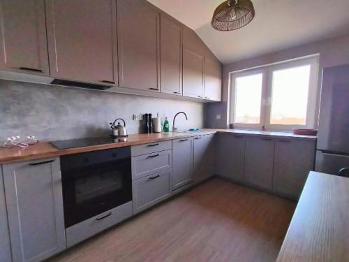 Kuchyň nebo kuchyňský kout v ubytování Jaśminowy Apartament