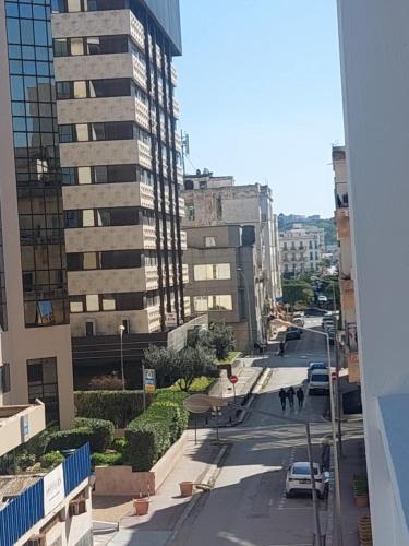 a view of a street in a city with buildings at Bohème in Tunis