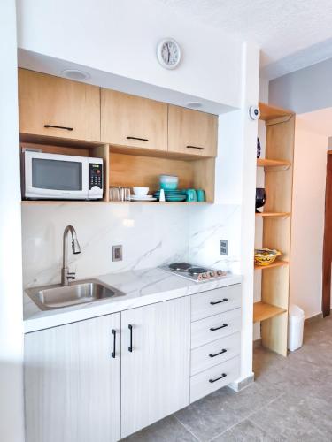 Dapur atau dapur kecil di Playasol Las Hadas Beach