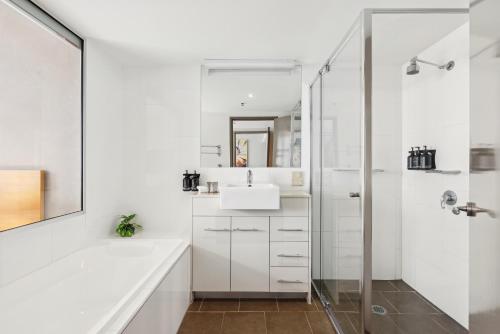 Koupelna v ubytování Coastal 1-Bed Escape Located in Twin Towns