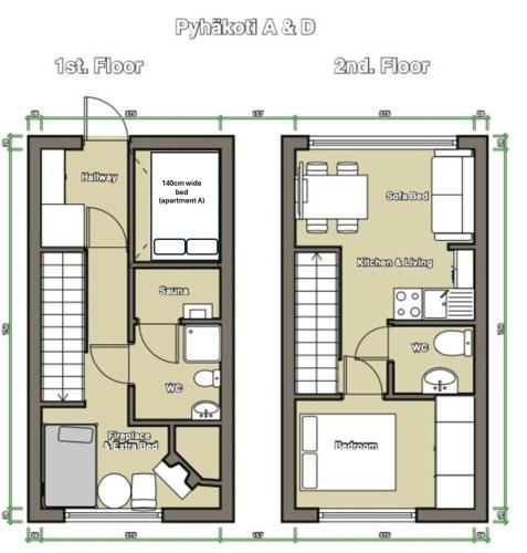 Pyhäkoti Holiday Homeの見取り図または間取り図