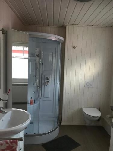 Koupelna v ubytování Ferienhaus im Hafendorf