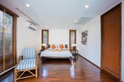 Ένα ή περισσότερα κρεβάτια σε δωμάτιο στο Pranaluxe 3 Bedroom Pool Villa C2