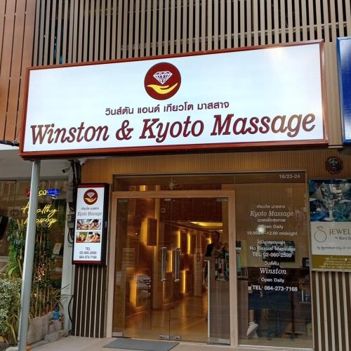 a sign for a museum and kyoto museum at Winston Hotel in Bangkok
