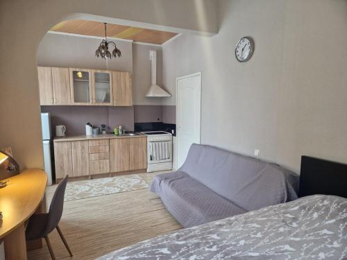 Kuchyň nebo kuchyňský kout v ubytování Small and cozy studio flat