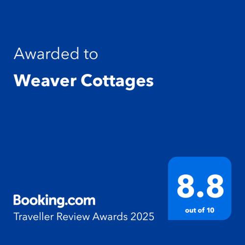 a blue screen with the text awarded to waver coffees at Weaver Cottages in Harare
