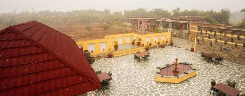 an overhead view of a village with buildings at Neem Sarai Sariska in Tehla