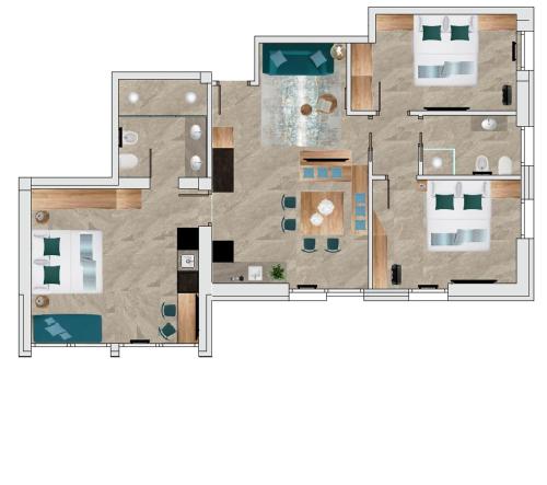 Půdorys ubytování Residence Piz Aot