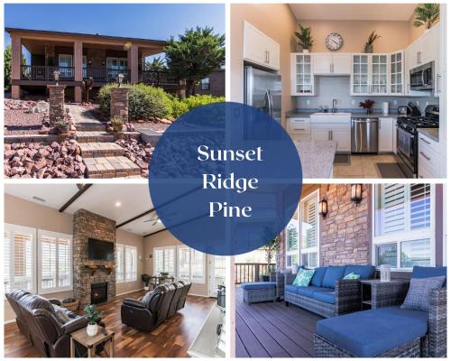 a collage of photos of a kitchen and a house at Elk Rim 1156 Pine in Pine