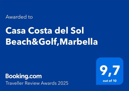 a sign that reads casa costa del sol beach and golf marbella at Casa Costa del Sol Beach&Golf,Marbella in Sitio de Calahonda