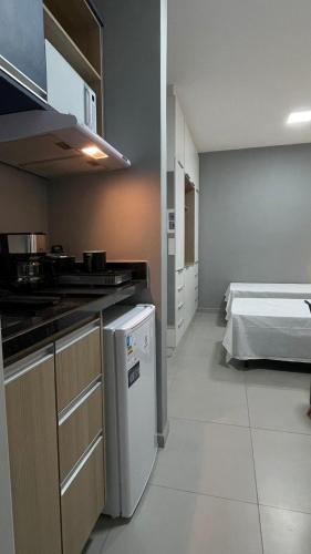 Η κουζίνα ή μικρή κουζίνα στο Apartamento Completo com Piscina, Academia e Salão de festas em São Carlos