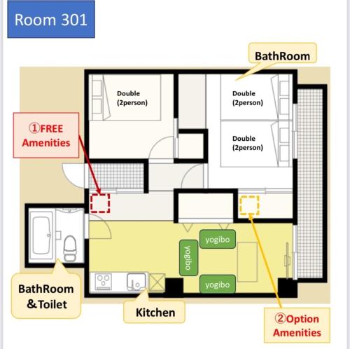 a floor plan of a house at 広島Riverside house第2ひまわり301号室 in Hiroshima