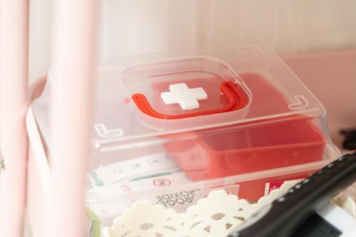 a plastic toy car sitting inside of a refrigerator at DDM Stay 동대문 스테이 in Seoul