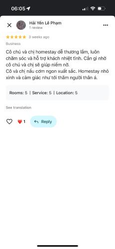 a screenshot of a cell phone screen with a text box at Mây và Mây - Homestay Măng Đen in Kon Von Kla