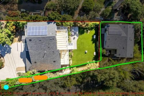 an aerial view of a house with a solarium at The Quaint Cardiff Hideaway with Pak N Play in Encinitas