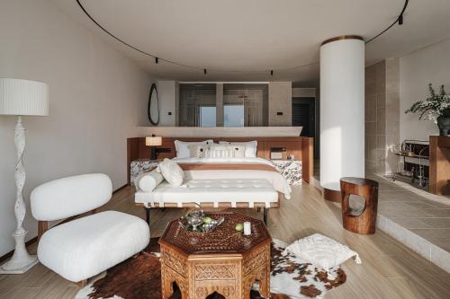 Ένα ή περισσότερα κρεβάτια σε δωμάτιο στο Dali Li Hotel