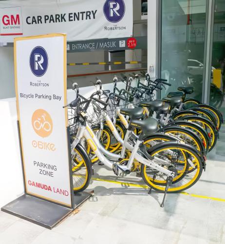 a row of bikes parked in a store at The Robertson Bukit Bintang in Kuala Lumpur