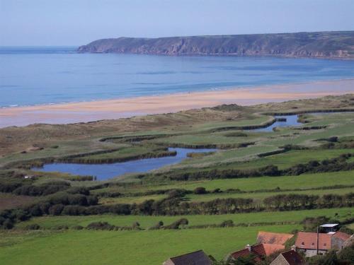 an aerial view of a large body of water at Gite des ajoncs - La Hague in Beaumont-Hague