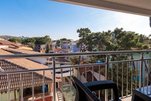 a balcony with a view of a city at Golemi Lux Hotel in Golem