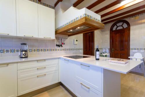 Andalusian villa on the sea and the bay of Malaga