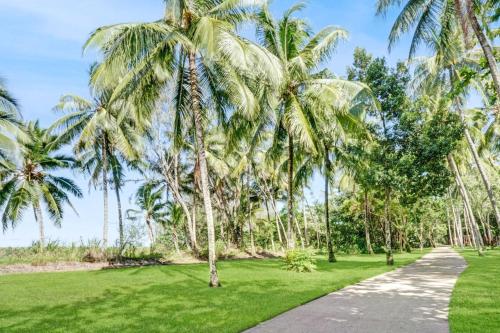 a path through a park with palm trees at Ocean Spray in Sims Esplanade in Yorkeys Knob