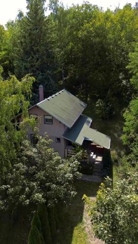 an aerial view of a house in the woods at Zonamita house in Velika Remeta