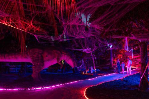 a room with a elephant projected on the ceiling at Atmosphere Kanifushi - Premium All Inclusive with Free Transfers in Lhaviyani Atoll