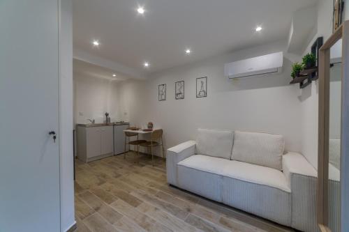 un salon avec un canapé et une cuisine dans l'établissement Pasteur Collection - Cosy & Charmant 2pers, à Villeurbanne