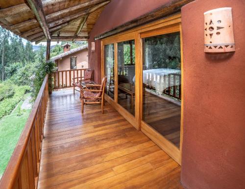 Balkón nebo terasa v ubytování Sacred Dreams Lodge
