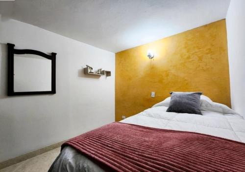 a bedroom with a large bed with a mirror at Casa Ideal Medellín, Amplia, Cálida y Estratégica in Medellín
