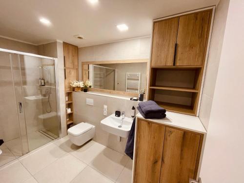 Koupelna v ubytování Tee House - Forest Apartment Čeladná