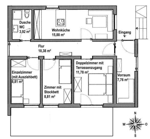 a floor plan of a tiny house at Haus Mangeng in Vandans