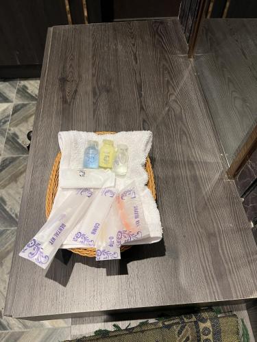 a pile of money sitting on top of a table at Courteous Hotel in Islamabad