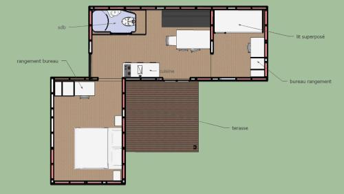 a floor plan of a house at Camping Du Paquier Fané in Chagny