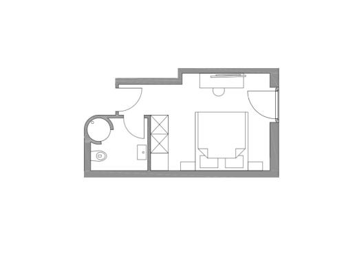 a floor plan of a small house illustration at Genuss-Pension Herti in Übelbach