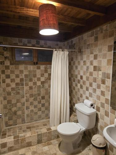 Koupelna v ubytování Las Cabañas de Antica