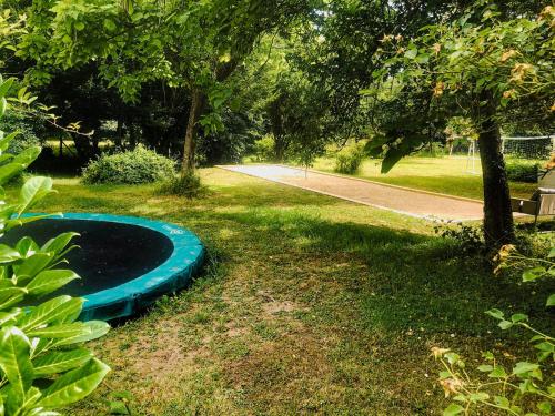 a small swimming pool in the grass in a park at B&B BienViennue in Marcilly-sur-Vienne