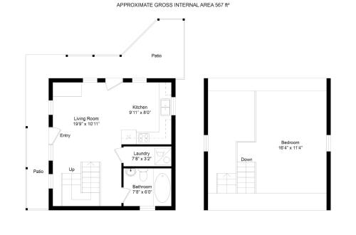 a floor plan of a house at Romantic Hideaway in Rogers