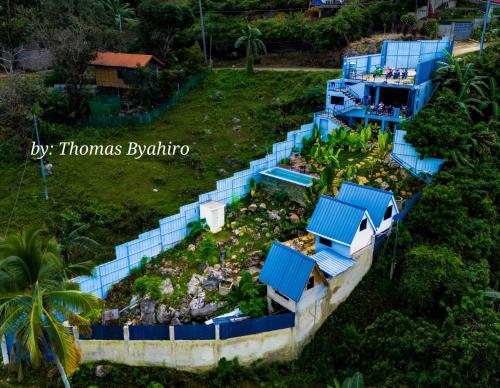 an aerial view of a house with a garden at Hideout sa Babag in Cebu City