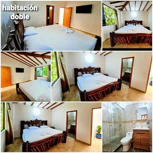 Postel nebo postele na pokoji v ubytování Hotel Santorini Aldea Doradal