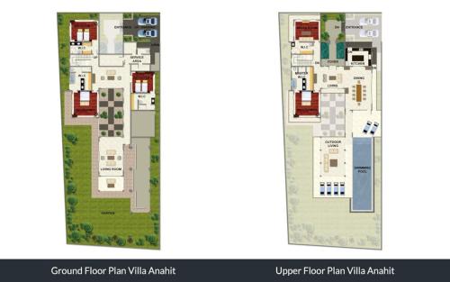 a floor plan of the villas withyards at Karang Saujana in Uluwatu