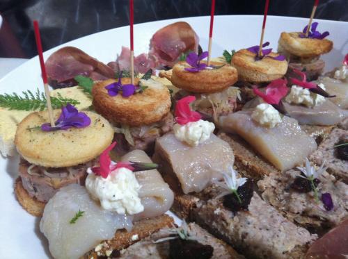 a plate of appetizers on a white plate at Hotel Alt Speyer in Speyer