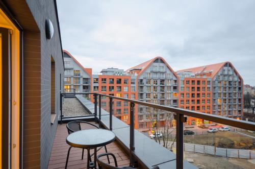 Balkón alebo terasa v ubytovaní Dom & House - Apartments Chmielna Park